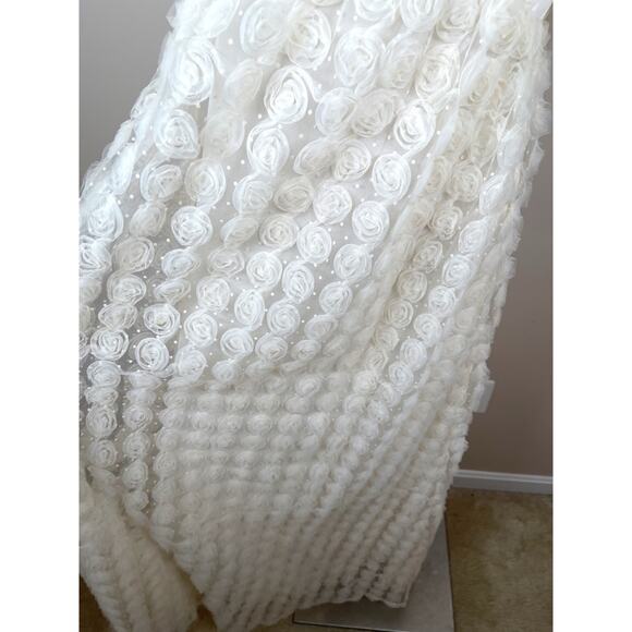 FOR LOVE & LEMONS Josey Rosette Puff Sleeve Bridal White Maxi Dress Size XXS - Picture 6 of 10